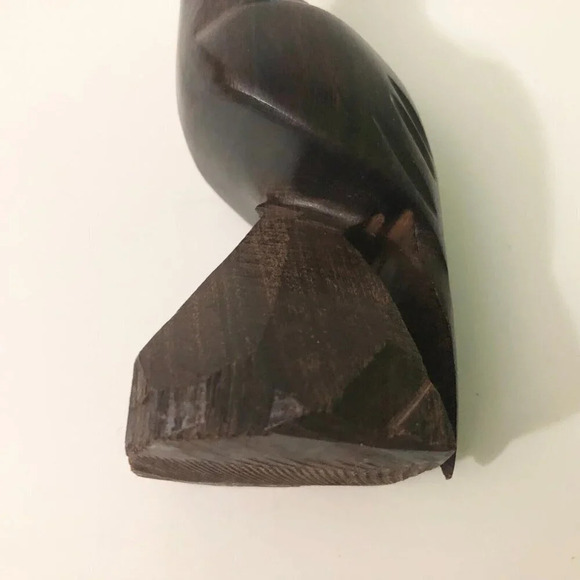 Vintage Hand Carved  Eagle Bird Hawk Wooden Statue 5.5 Inch Tall - Picture 11 of 14